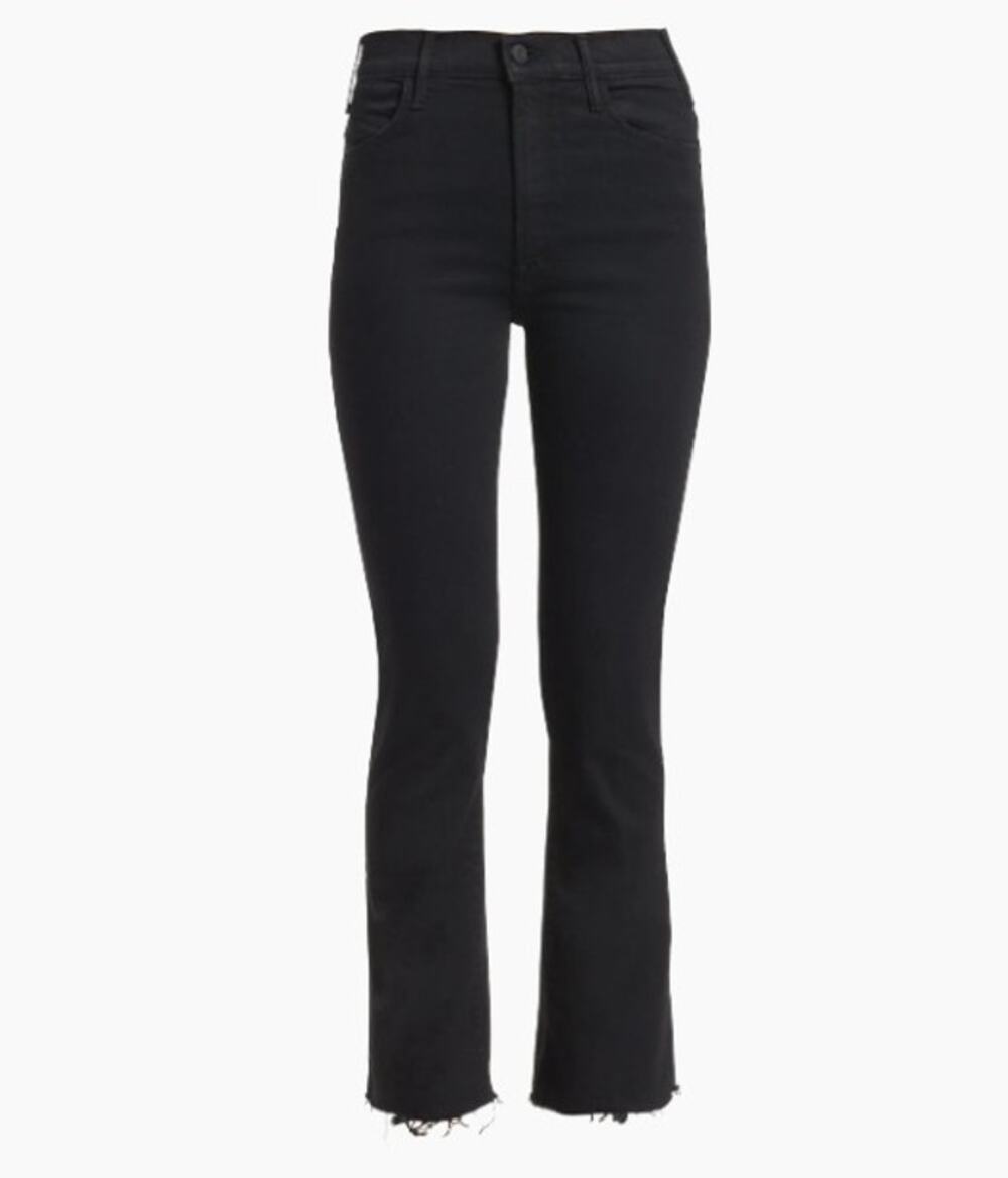 MOTHER The Hustler Ankle Fray Not Guilty Black Stretch Jeans Size 27 NWT